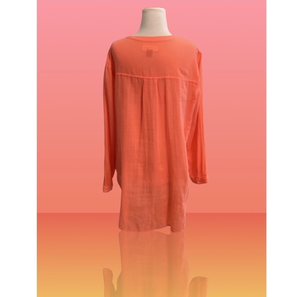 Old Navy–Women’s Long Sleeve Tunic Blouse—Size L—Coral - Picture 3 of 12